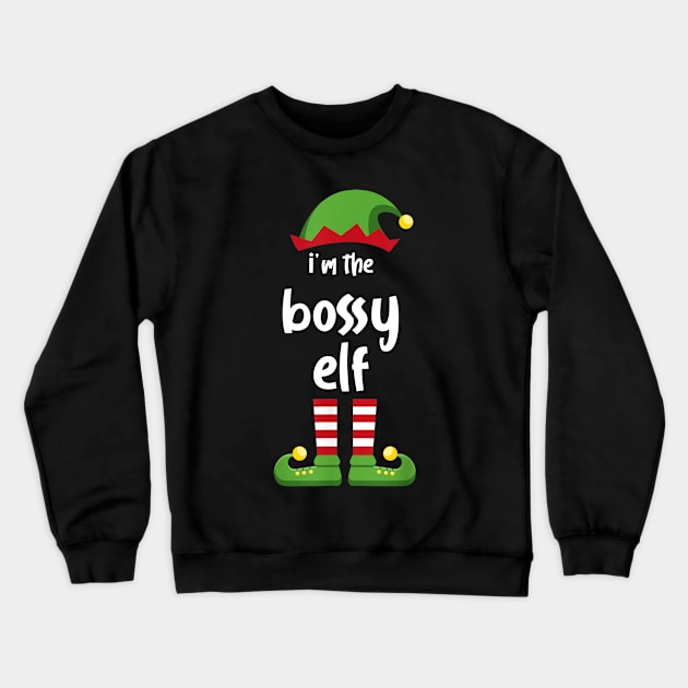 I'm The Bossy Elf Family Matching Christmas Pajama Gifts Crewneck Sweatshirt by SloanCainm9cmi